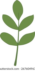 Tropical Leaves Botanical Elements Flat Style in Natural Pastel