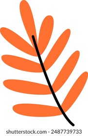 Tropical Leaves Branch Vector Illustration