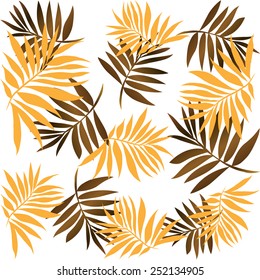 tropical leaves brown and yellow