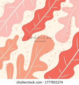 Tropical leaves and Colorful summer background