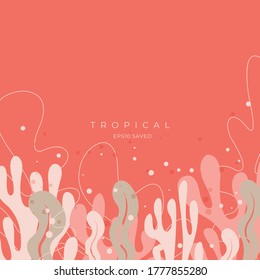 Tropical leaves and Colorful summer background