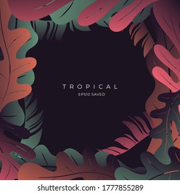 Tropical leaves and Colorful summer background