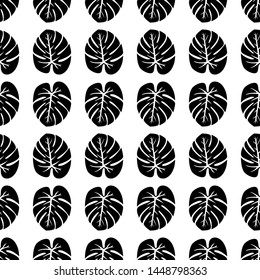 Tropical Leaves Concept - Scroll saw, Intarsia, T Shirt design, Wall sticker, Tattoo or Embossing art is in Seamless Pattern