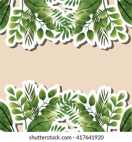Tropical leaves design. leaf icon. natural concept, vector illustration