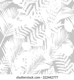 Tropical leaves design. Vector illustration. Seamless background