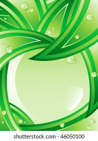 Tropical Leaves Ecology Background. Editable Vector Image