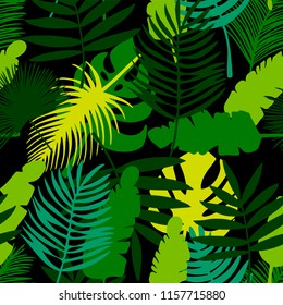 tropical leaves, exotic pattern, seamless background