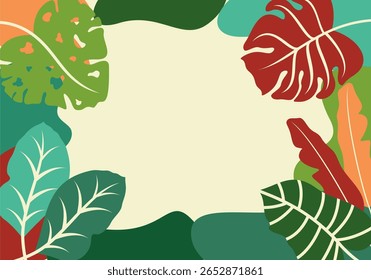 Tropical Leaves Flat Vector PNG Images