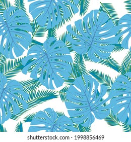 Tropical leaves. Floral design background