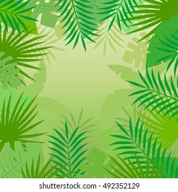 Tropical Leaves. Floral Design Background.