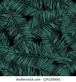 tropical leaves and flowers seamless pattern colorful isolated hand drawn plants,Background with isolated blue hand drawn,Floral seamless pattern.pineapple