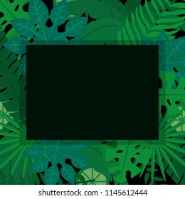 Tropical leaves frame