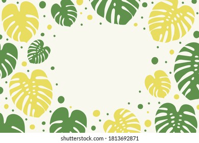 Marco de hojas tropicales. Concepto de fondo veraniego. Vector
