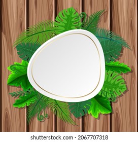 Tropical leaves frame template illustration