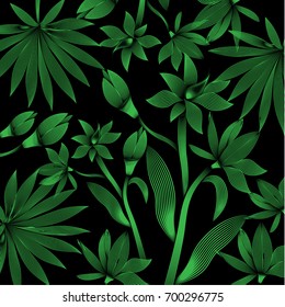 tropical leaves  with green striped. beautiful striped design