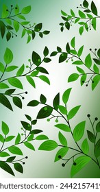 Tropical leaves with green and white gradient background nice for wallpaper you phone