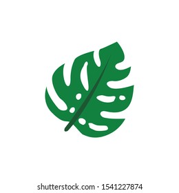 Tropical leaves icons. Vector isolated elements on the white background