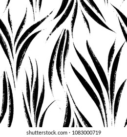 Tropical leaves, jungle pattern. Seamless, hand drawn, botanical pattern. Vector background.