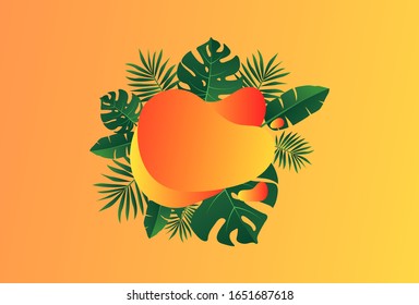 HOJAS TROPICALES CON FONDO LÍQUIDO