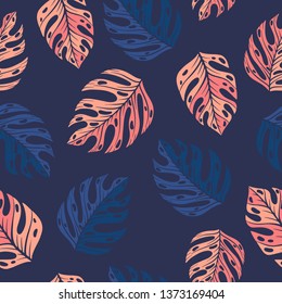 Tropical  leaves Monstera . Botanical seamless pattern. Tropical background. Tropical pattern. Vector background.