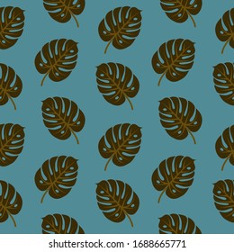 Tropical leaves nature seamless pattern