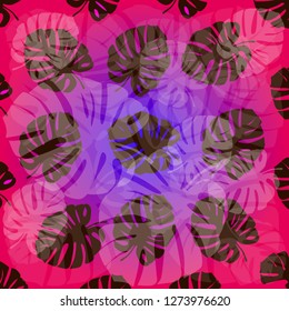 tropical leaves on a colored background, vector illustration