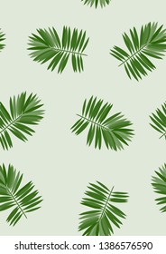 Tropical leaves palm floral seamless pattern. Tropical seamless pattern with leaf.