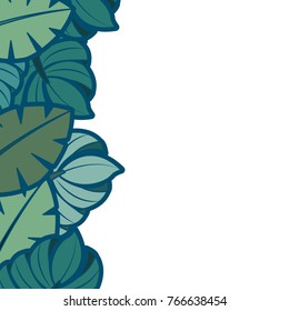 tropical leaves palm tree border decoration