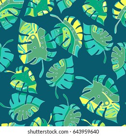 Tropical leaves. Leaves palm tree illustration.