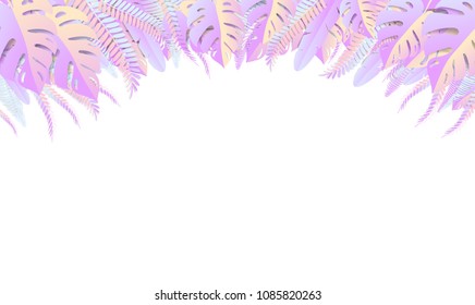 Tropical leaves. Paper cut style
