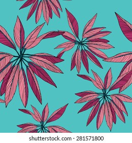 Tropical leaves pattern