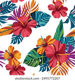 Tropical leaves with pattern design, for clothes. Vector