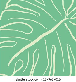Tropical Leaves Pattern Hand Paimted. Flora Vintage Picture. Miami Floral Print. Background Tropical Leaves Pattern Hand Paimted. Vintage Jungle Nature 