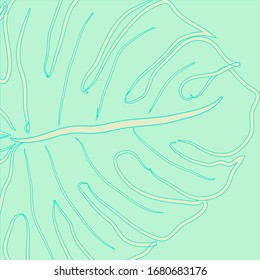 Mano del patrón de hojas tropicales. Tarjeta de Doodle de Planta. Arte De La Jungla Natural. Fondo De Hojas Tropicales Patrón De Mano. Verde de la jungla de silicio 