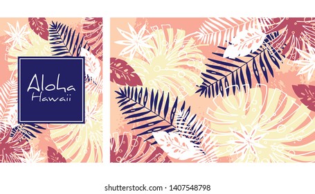 Tropical leaves pattern, handdrawn watercolor vector illustration. Monstera and palms print. Summer design. Creative background
