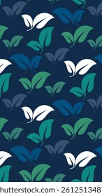 Tropical leaves pattern. Tropical leaves illustration. Tropical leaves background. Perfect for fabric, textile, wallpaper, and decor. SSTKbackgrounds