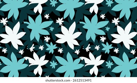 Tropical leaves pattern. Tropical leaves illustration. Tropical leaves background. Perfect for fabric, textile, wallpaper, and decor. SSTKbackgrounds