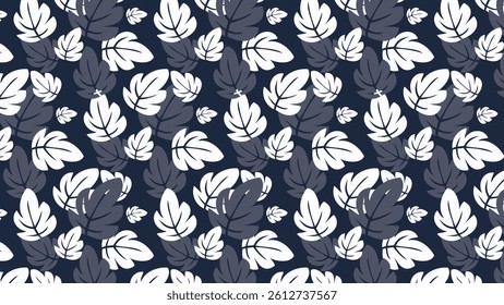Tropical leaves pattern. Tropical leaves illustration. Tropical leaves background. Perfect for fabric, textile, wallpaper, and decor. SSTKbackgrounds
