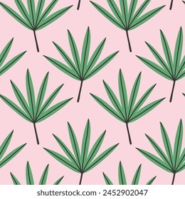Tropical leaves pattern, jungle leaves seamless vector floral pattern. For textile. Summer background in pastel color