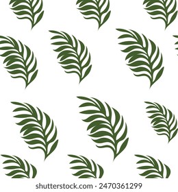 Tropical leaves pattern, jungle leaves seamless vector summer pattern. Beautiful illustration on white background. Vector in pastel color.