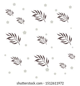 tropical leaves pattern modern colors design for fabric, textile, wallpaper, cover, wrapping paper, fashion. Hand drawn.Vector