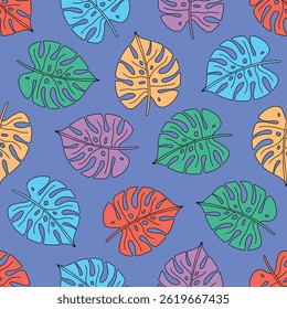 Tropical Leaves Pattern Monstera Background