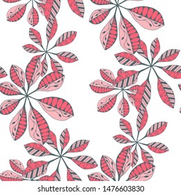 Tropical Leaves. Pattern Seamless with Asian