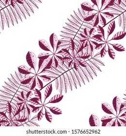 Tropical Leaves. Pattern Seamless with Asian