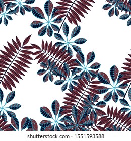 Tropical Leaves. Pattern Seamless with Indian