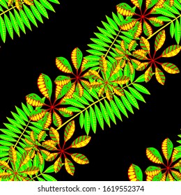Tropical Leaves. Pattern Seamless with Indian