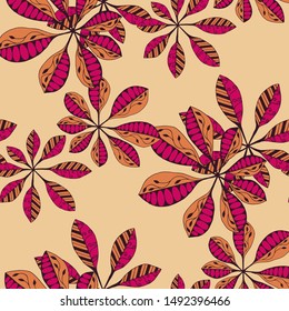 Tropical Leaves. Pattern Seamless with Indonesian