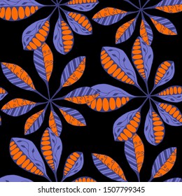 Tropical Leaves. Pattern Seamless with Indonesian