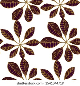 Tropical Leaves. Pattern Seamless with Indonesian