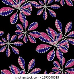 Tropical Leaves. Pattern Seamless with Indonesian